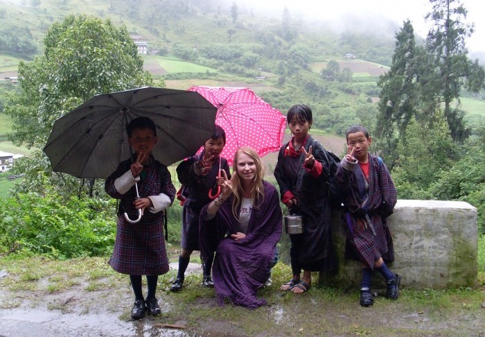 Bibi and Kids in Bhutan